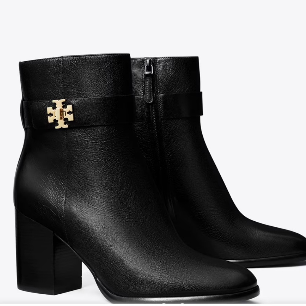 Tory Burch ⭐️NEW⭐️Black Heeled Bootie with Gold Logo